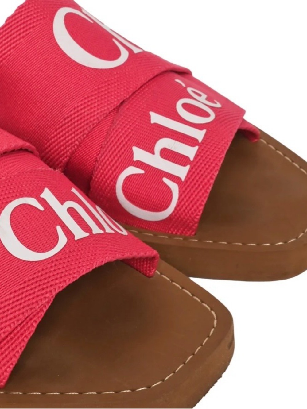 Chloe Pink Logo Slide Sandals - Picture 3 of 6